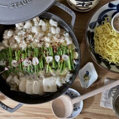 ぷりぷりのもつと九州の味噌スープが絶品